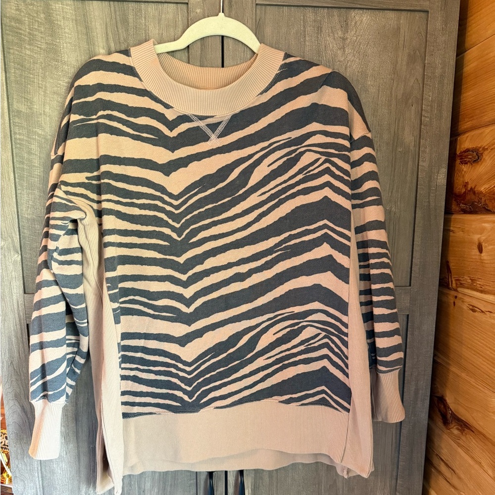 Aerie Zebra Striped crewneck